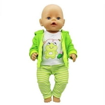 Babysbule 16-18 inch Reborn Baby Doll Clothes Outfit for Boy Dolls Green Frog Pajamas