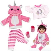 Babysbule Reborn Doll Clothes 20-23 inch Pink Unicorn Outfit Set – Birthday Gift, Christmas Stocking Stuffer for Girls