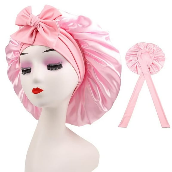 AmaMary Satin Bonnet for Women,Satin Hair Tie Bonnet,Curly Hair Silky Bonnet,Head Scarf Wrap Hair Bonnet with Tie Band