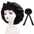 thumbnail image 1 of AmaMary Satin Bonnet for Women,Satin Hair Tie Bonnet,Curly Hair Silky Bonnet,Head Scarf Wrap Hair Bonnet with Tie Band, 1 of 3