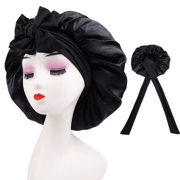AmaMary Satin Bonnet for Women,Satin Hair Tie Bonnet,Curly Hair Silky Bonnet,Head Scarf Wrap Hair Bonnet with Tie Band