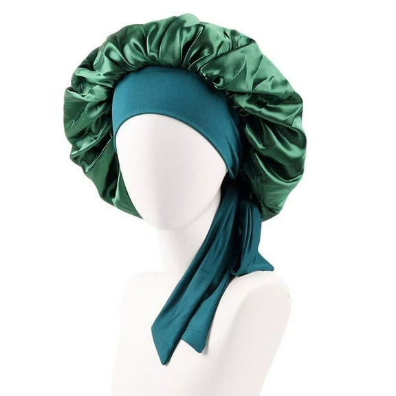 AmaMary Satin Silk Bonnet for Sleeping Women, Large Long Strap Tie Band Adjustable Sleep Night Cap Hair Bonnet Wrap for Women