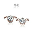 thumbnail image 1 of Amabel Designs E-I2CZARS-RG Rose Gold Cubic Zirconia Aries Stud Earrings, 1 of 1