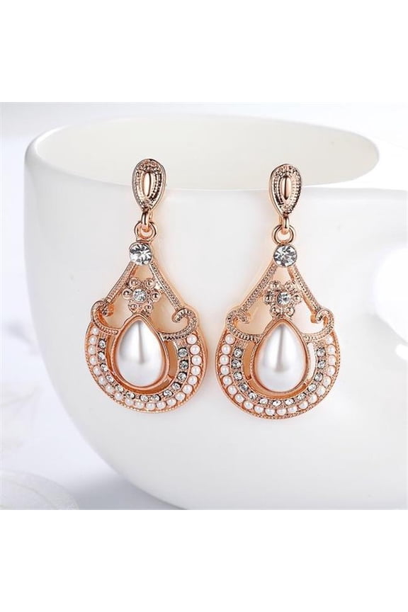 E-VNS057 Rose Gold Statement Earrings