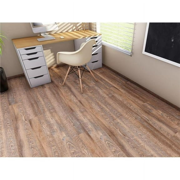 Amabilidad 4 mm x 7 x 48 in. Capitola Golden Beige Waterproof Flooring Planks, Multicolor