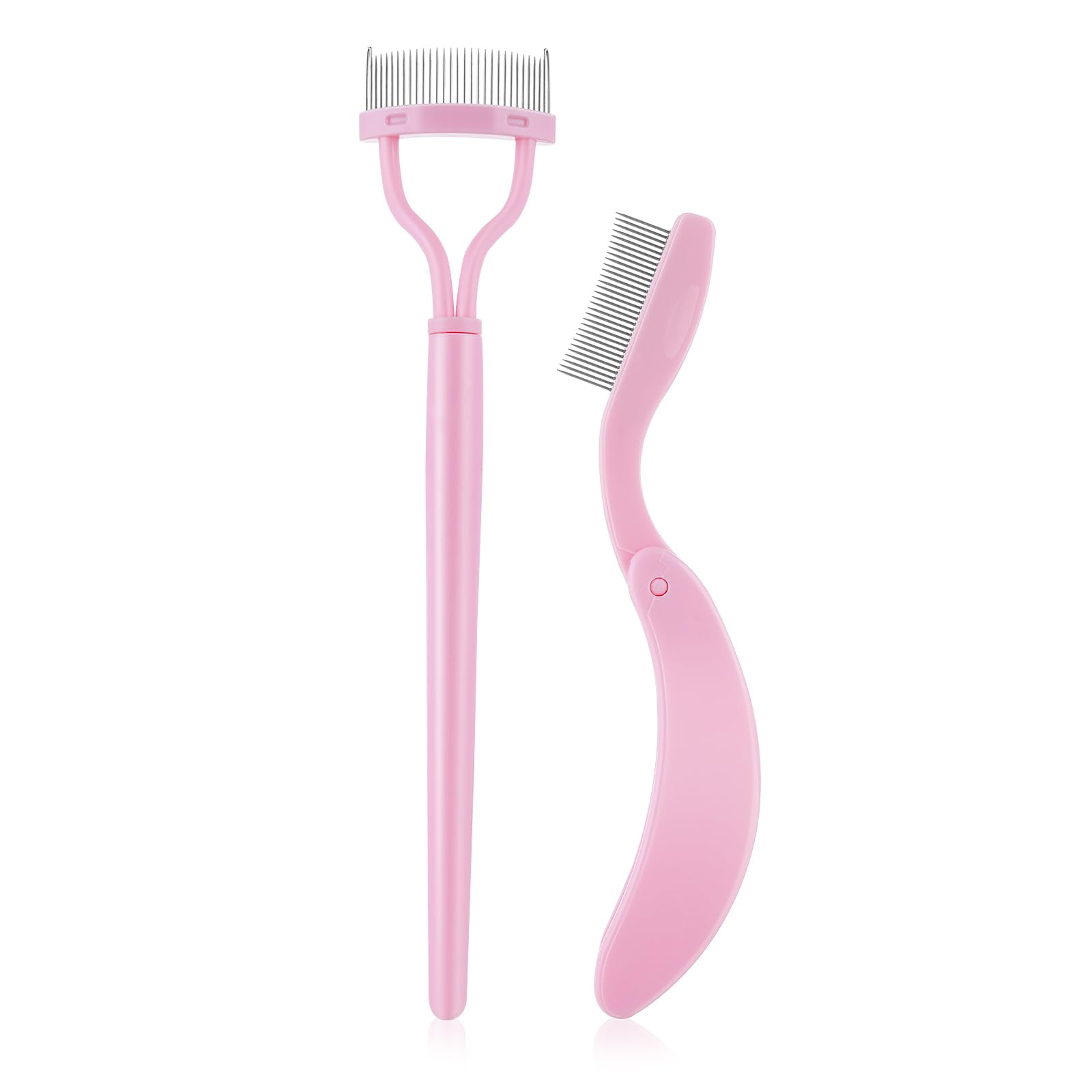 Amabro 2pcs Eyelash Combs, JMS2 Metal Teeth Eyebrow Comb Arc Shaped