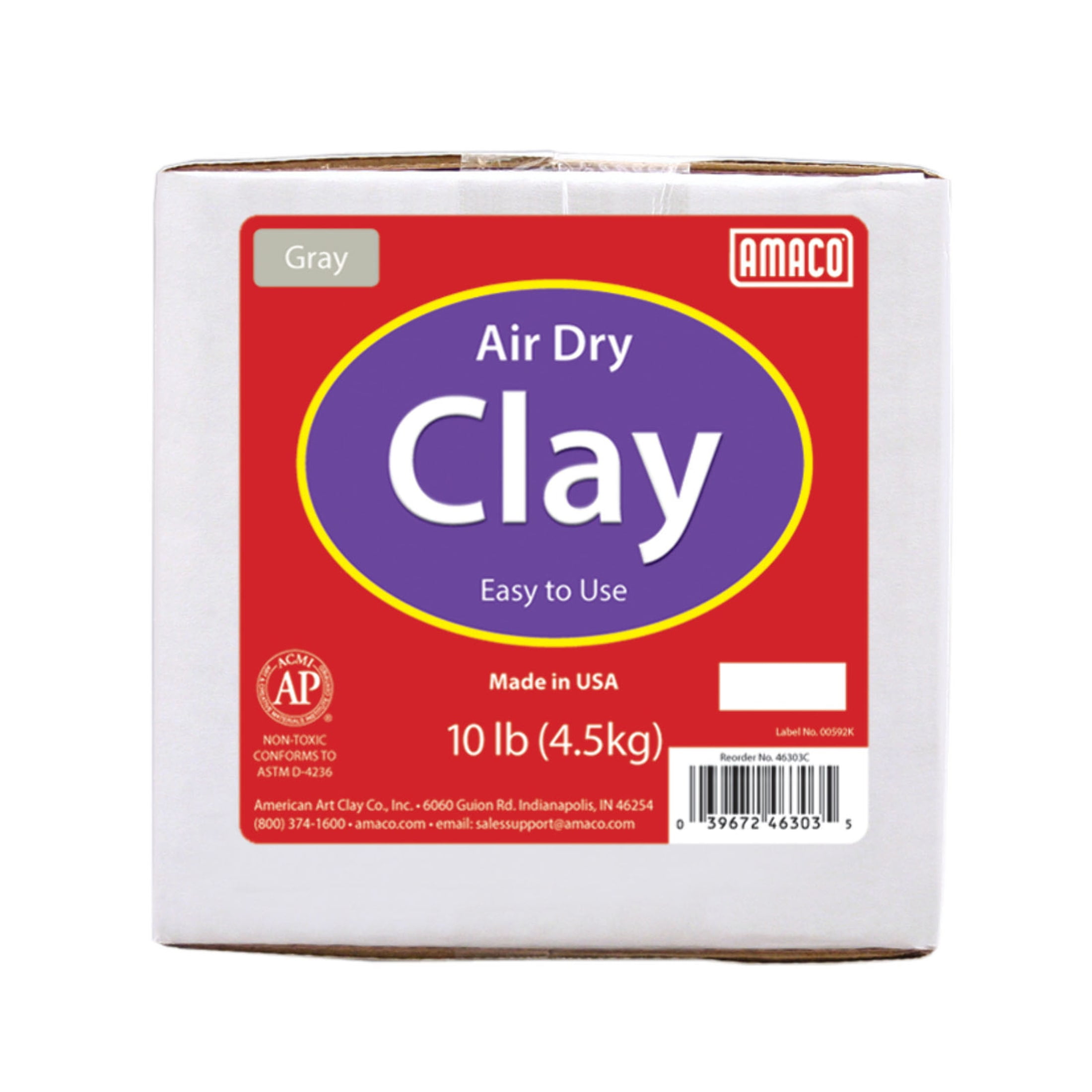 Amaco Air Dry Modeling Clay, 10 Lbs., Gray