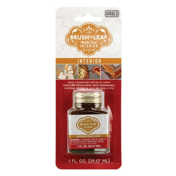 Amaco Brush 'n Leaf Metallic Paint, Antique Gold 1 oz. Bottle