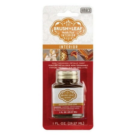 Amaco Brush 'n Leaf Metallic Paint, Gold Leaf 1 oz. Bottle