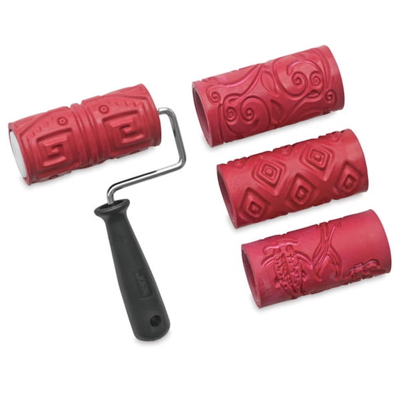 Amaco Clay Texture Rollers - Set of 4, 4.25", Style 2