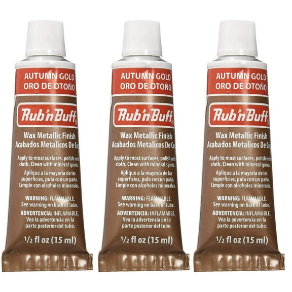 Amaco Rub 'N Buff Wax Metallic Finish, Autumn Gold, 0.5-Fluid Ounce, 3 Pack