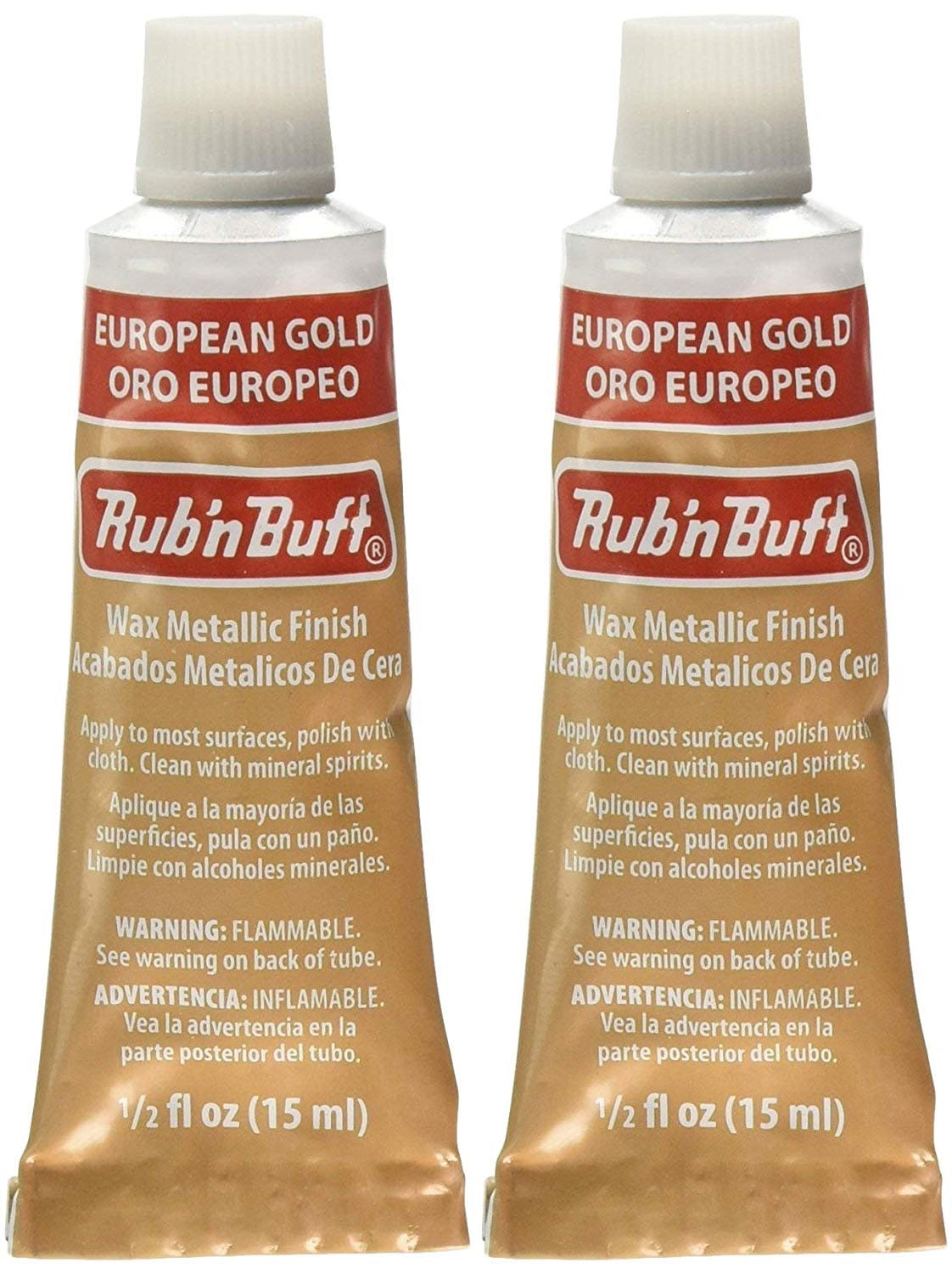 Amaco Rub N Buff Wax Metallic Finish Gold Kit - Antique Gold Autumn Gold European Gold Gold Leaf Grecian Gold 15ml Tubes - Versatile Gilding Wax for