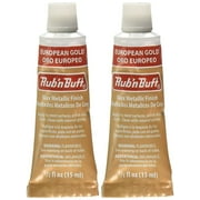 RUB N BUFF Amaco Rub 'N Buff Wax Metallic Finish, European Gold, 0.5-Fluid Ounce, 2 Pack