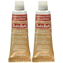 Amaco Rub 'N Buff Wax Metallic Finish, European Gold, 0.5-Fluid Ounce, 2 Pack
