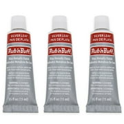 Amaco Rub N Buff Wax Metallic Finish, Silver Leaf, 0.5-Fluid Ounce, 3 Pack