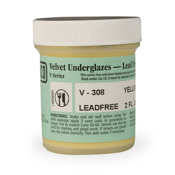Amaco Velvet Underglaze, 2 oz., Yellow