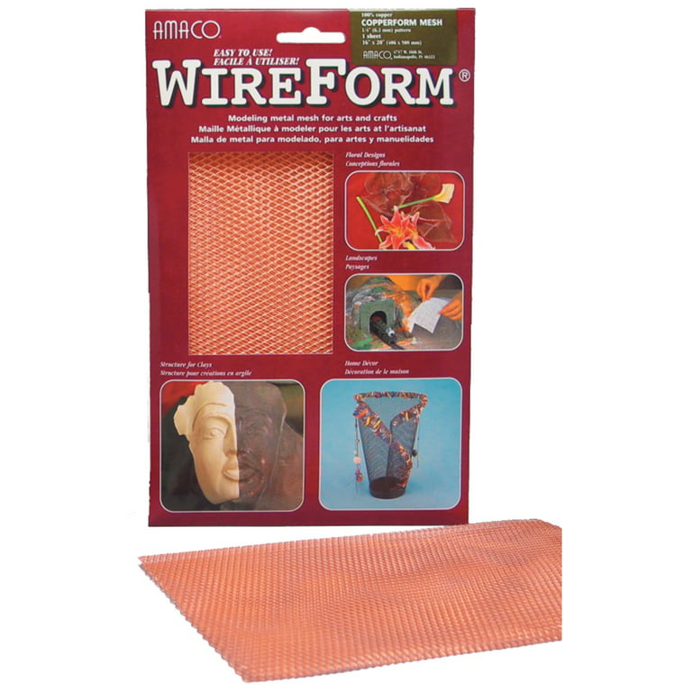 Amaco WireForm 1-Sheet Pack, Copper 16 x 20 1/4 Mesh Diamond 