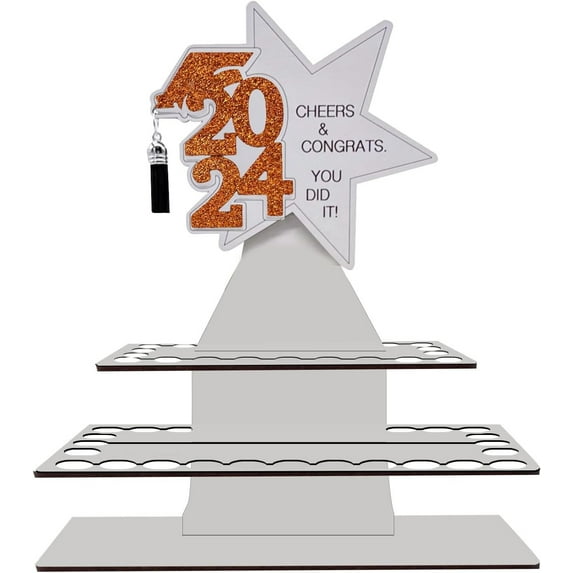 Amacok 2024 Graduation Gift Money Holder, 2024 Wood New Tiered Graduation Greeting Money Card Holders, Unique Money Holder Cash Gift Ideas for Cash Graduation Party Supplies