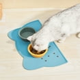 thumbnail image 1 of Amacok Cat Food Mat Silicone Pet Feeding Mat Placemat for Floor Waterproof Dog Water Bowl Tray with Raised Edge Non-Slip Cat Placemats for Food and Water Grey, 17 * 9 Inch, 1 of 6