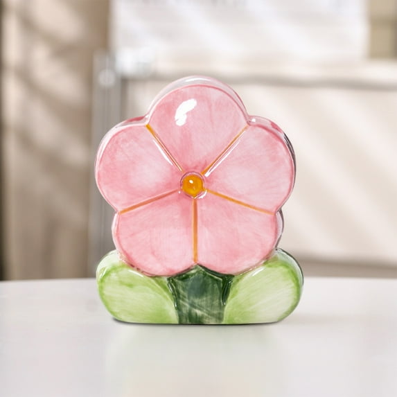 Amacok Ceramic Tulip Make Up Brush Holder Flower Cosmetic Storage Box Home Decor Birthday Gifts for Women Vanity Toothbrush Holder Kitchen Utensil Holder