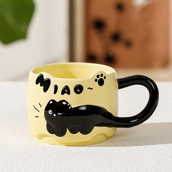 Amacok Cute Cat Coffee Mugs Ceramic Stackable Tea Cup, Perfect Valentine's Day, Christmas, Anniversary Present for Cat Lovers & Couples