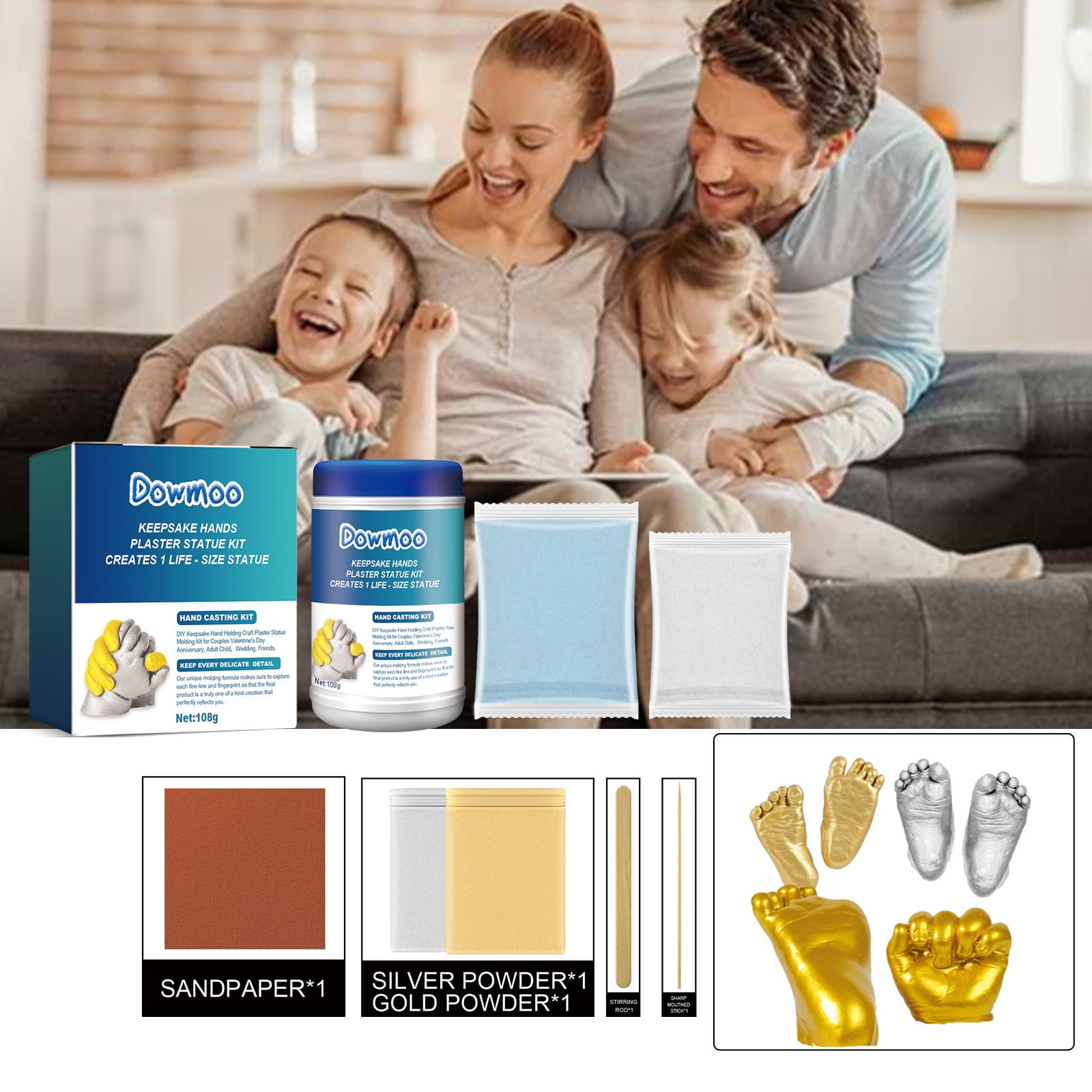 Amacok Hand Casting Kit for Baby Hand Foot Mold Kit for Newborn, Souvenir Hand Casting Kit