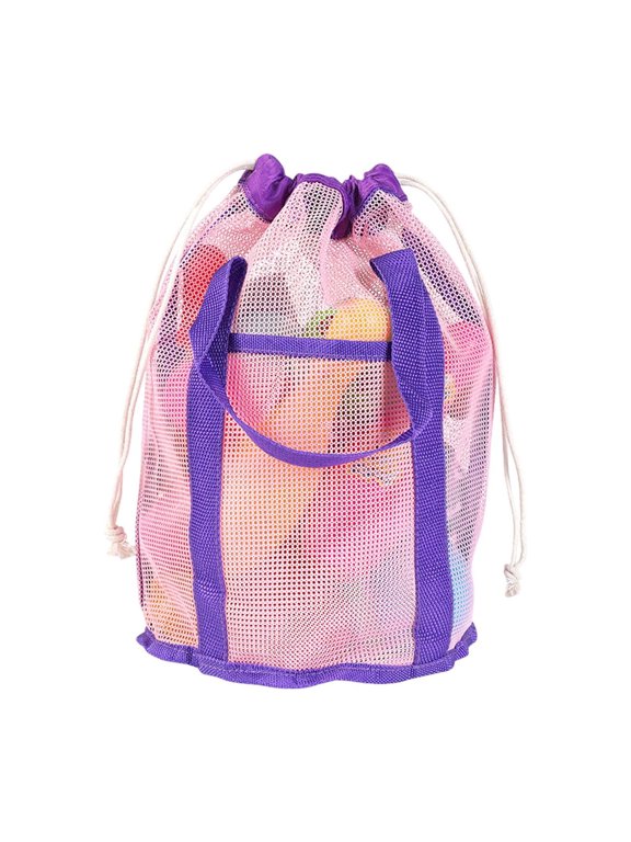 Large Mesh Beach Bag, Beach Tote Bags, Mesh Drawstring Bags for Men Women, Mesh Bag for Pool Beach Gear, Athletic Gym Sports Workout