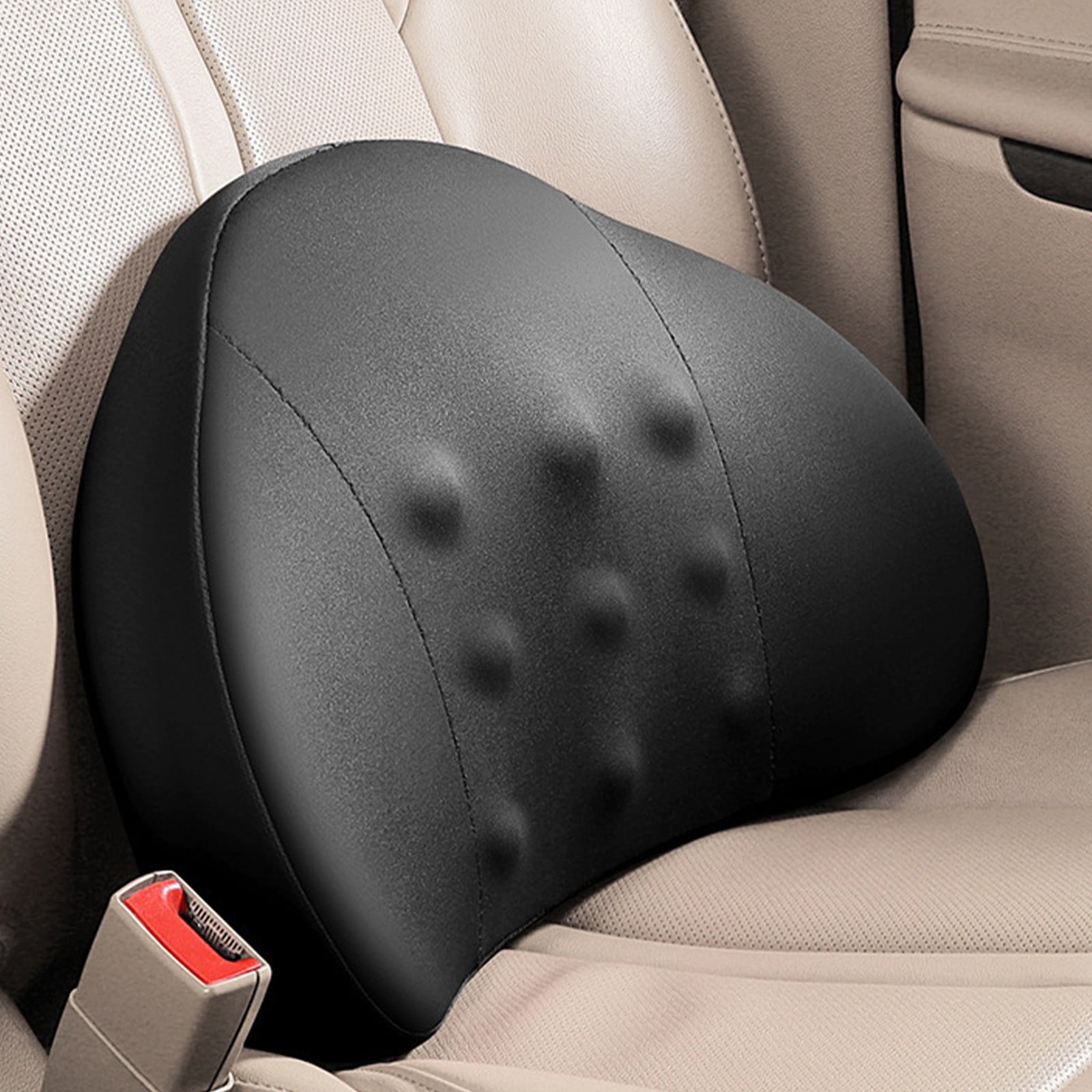 Memory Foam Lumbar Support Pillow For Car Seat - Universal Fit, Relieves Back Pain For Driving, Office & Home Use (Black) - View #8