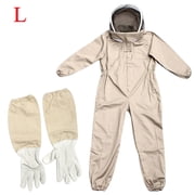 Amacok New Professional Cotton Full Body Beekeeping Bee Keeping Suit with Hood, Bee Suit Men & Women By Forest Beekeeping Supply Outfit With Gloves