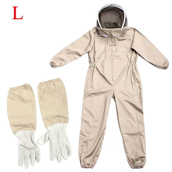 Amacok New Professional Cotton Full Body Beekeeping Bee Keeping Suit with Hood, Bee Suit Men & Women By Forest Beekeeping Supply Outfit With Gloves