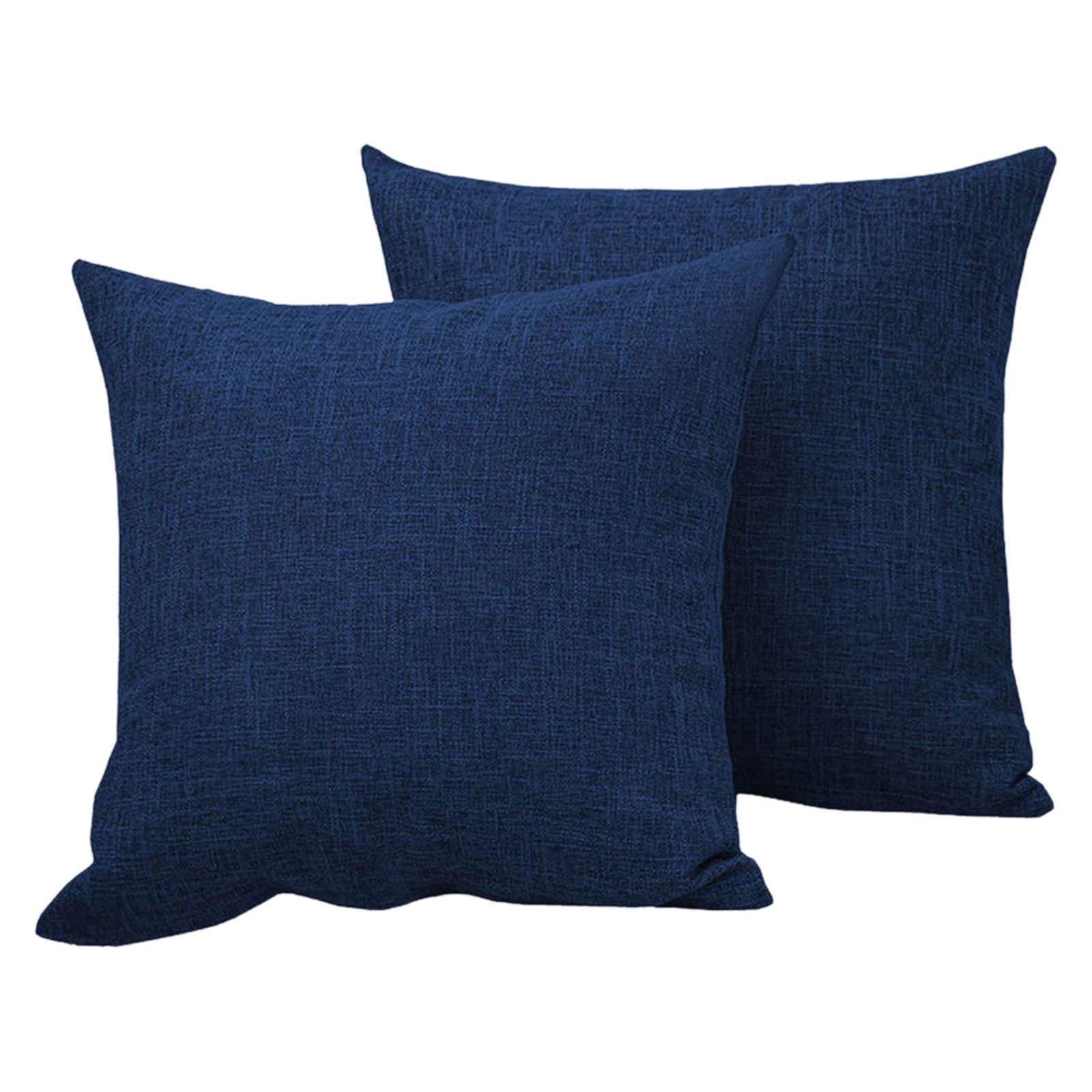2-Pack Linen Throw Pillow Covers 18x18 Inch - Solid Decorative Covers For Sofa, Bed, Or Couch