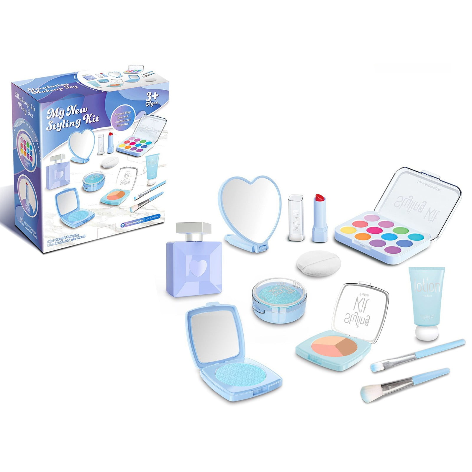 Amacok Pretend Makeup for Toddlers, Toy Play Makeup Set for Kids 35