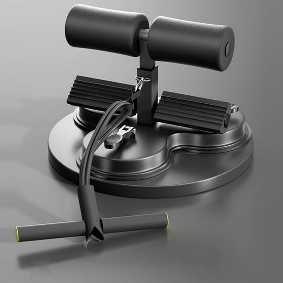 Amacok Sit Up Bar Foot Holder with Resistance Band for Home Gym Adjustable Height Dual Suction Cups Abdominal Core Training Exercise Equipment