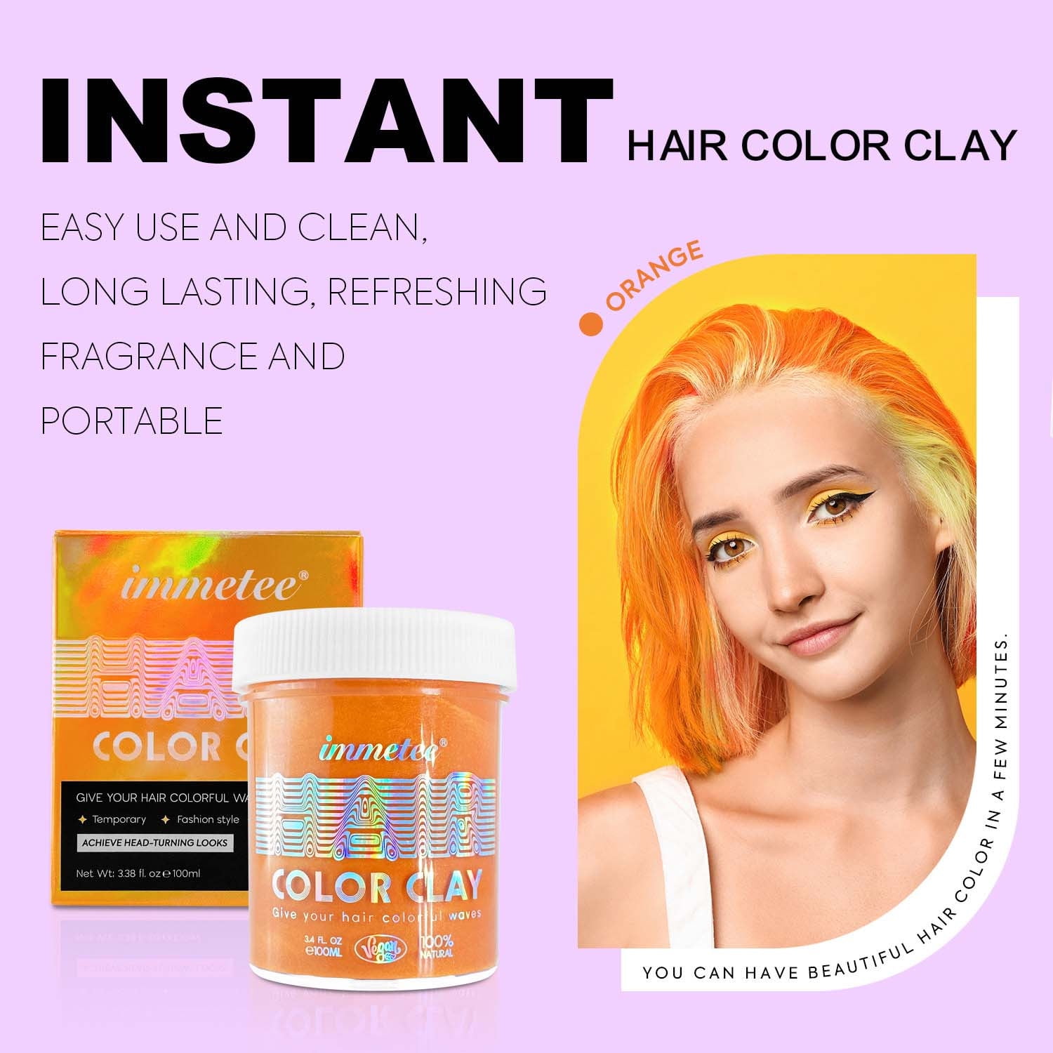 Amacok Temporary Hair Dye Wax, 3.3Oz Hair Wax Hair Dye NonToxic Instant Hair Color Cream