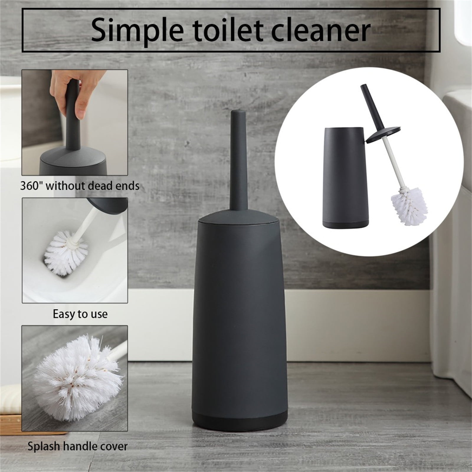 Amacok Toilet Brush, Toilet Brush and Holder Set, Bathroom Cleaning Brush, Toilet Bowl Cleaner ...
