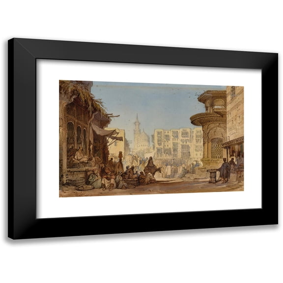 Amadeo Preziosi 14x11 Black Modern Framed Museum Art Print Titled - Cairo Market
