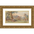 thumbnail image 1 of Amadeo Preziosi 24x14 Gold Ornate Framed and Double Matted Museum Art Print Titled - A Party at the Sweet Waters of the Bosphorus, Constantinople (1847), 1 of 4