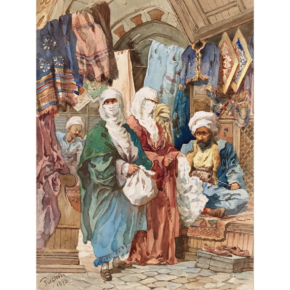 Amadeo Preziosi The Silk Bazaar Extra Large Art Print Wall Mural Poster Premium XL