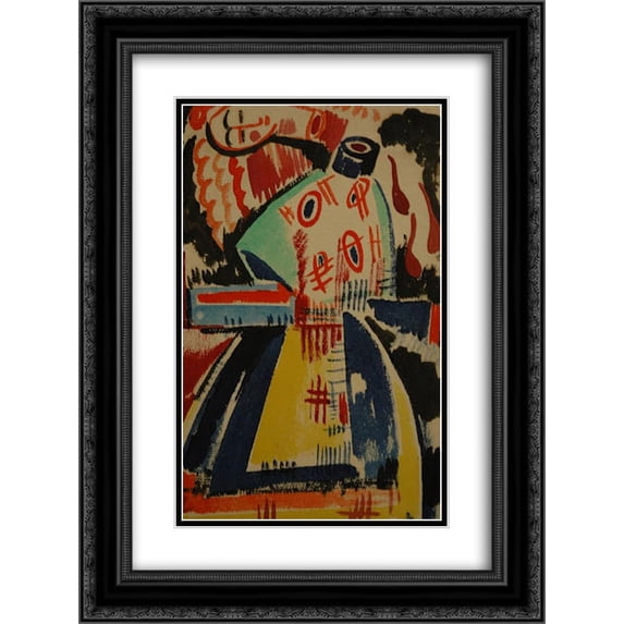 Amadeo de Souza Cardoso 2x Matted 20x24 Black Ornate Framed Art Print 'Woman sevant '