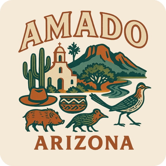 Amado Arizona Keepsakes Souvenir Vinyl Sticker – Destination Travel Keepsake Collectible (3-Inches Wide)