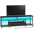 thumbnail image 1 of Amadwell 63" LED TV Stand, Entertainment Center with Built-in Power Outlets , Storage Drawers, Wide TV Console, Media Console Fits 65-75 Inch Large TVs for Living Room, Black, 1 of 9