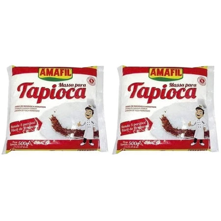 Amafil BrazilianTapioca Flour | Massa Para Tapioca | Farinha de Tapioca - 500G 17.6Oz (2 Pack)