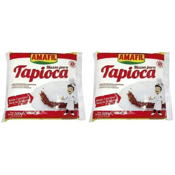 Amafil BrazilianTapioca Flour | Massa Para Tapioca | Farinha de Tapioca - 500G 17.6Oz (2 Pack)