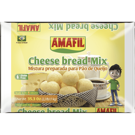 Amafil Cheese Bread Mix 2.2 lb | Pack of 2 | Mistura para Pao de Queijo | Exclusive Brazil in Texas Bundle