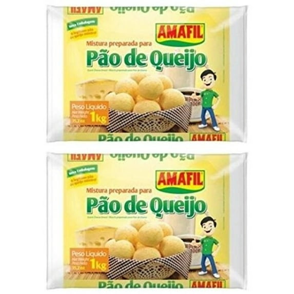 Amafil Cheese Bread Mix 35.2oz | Mistura para Pao de Queijo 1kg (Pack of 02)