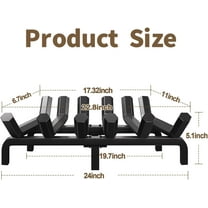 Amagabeli 24 Inch Hexagon Cast Iron Fireplace Grate - Heavy Duty Firewood Holder for Indoor/Outdoor Use