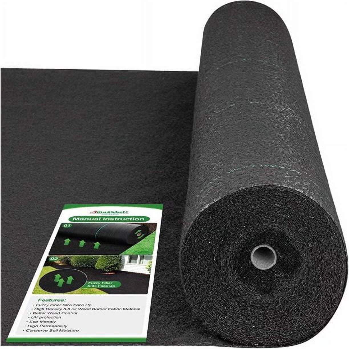 Amagabeli 5.8oz 3ft x 300ft Weed Barrier Landscape Fabric Heavy Duty Ground Cover Weed Cloth Geotextile Fabric Durable Driveway Cover Garden Lawn Fabric Outdoor Weed Mat