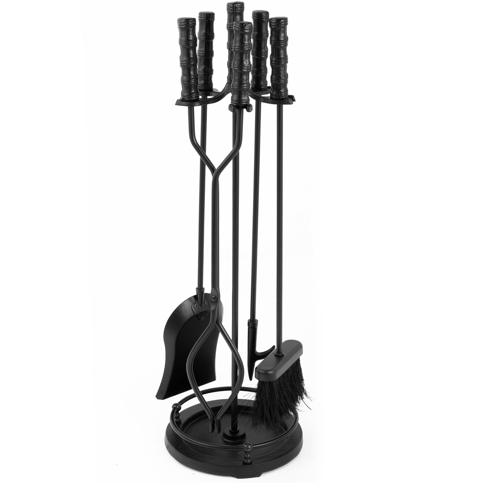 Amagabeli 5 Pieces Fireplace Tools Sets Wrought Iron Indoor Fireplace