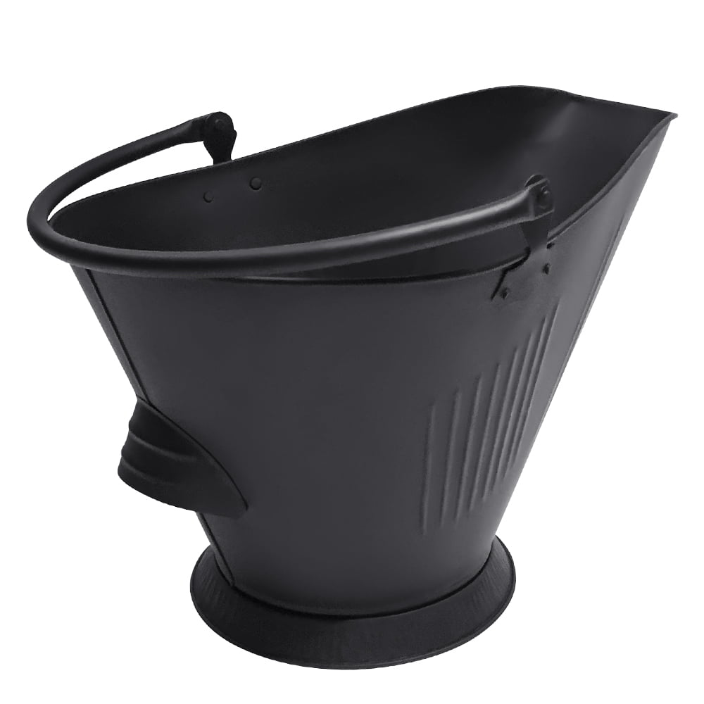 Amagabeli Ash Bucket for Fireplace, Indoor/Outdoor Ash Carrier, Black