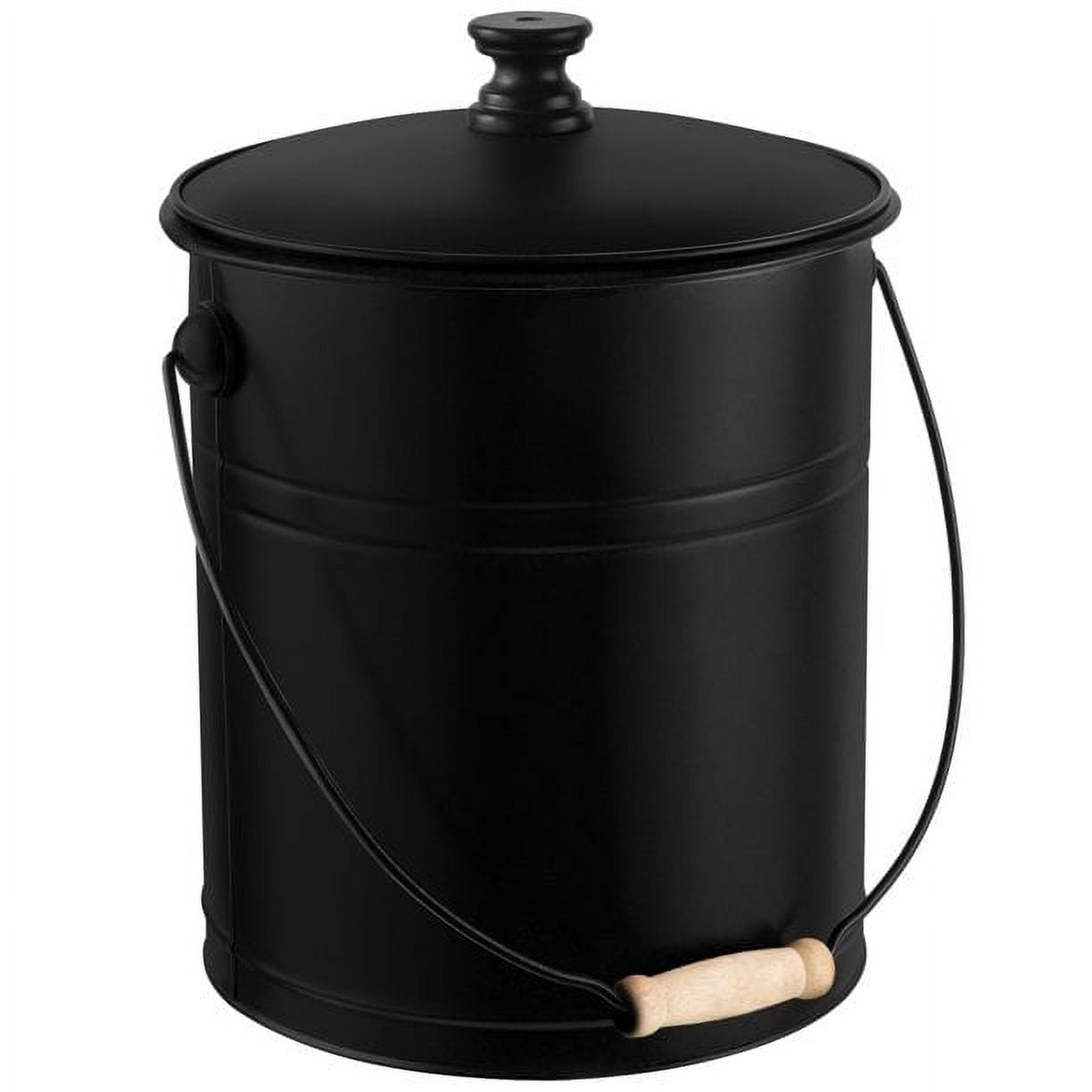 Amagabeli Ash Bucket with Lid Outdoor and Indoor Coal Bucket for